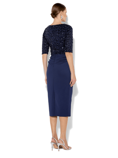 Reeva Navy Sequin Cocktail Dress