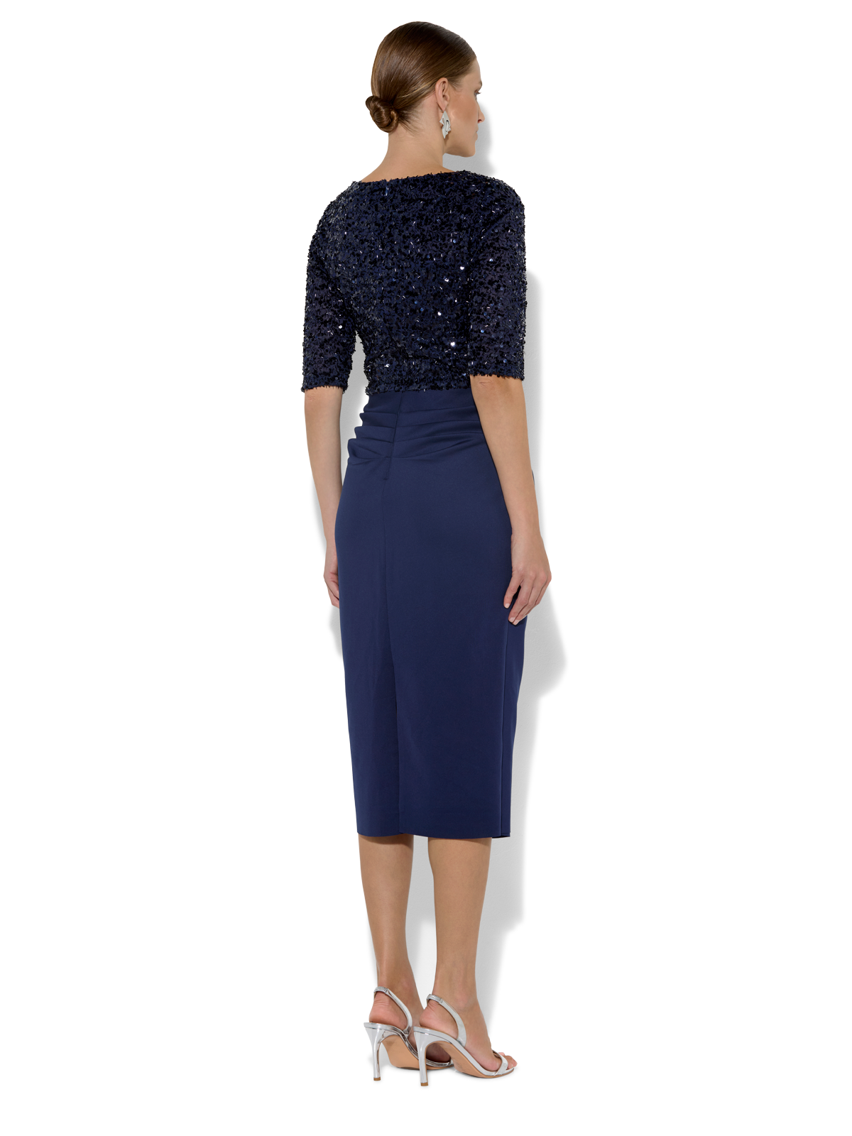 Reeva Navy Sequin Cocktail Dress
