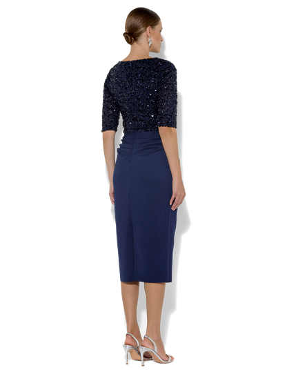 Reeva Navy Sequin Cocktail Dress