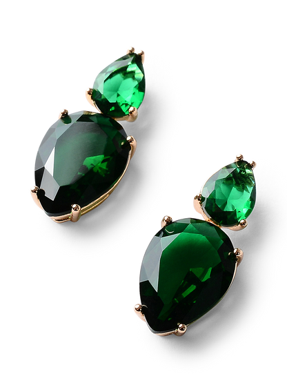 Sutton Emerald Crystal Earrings