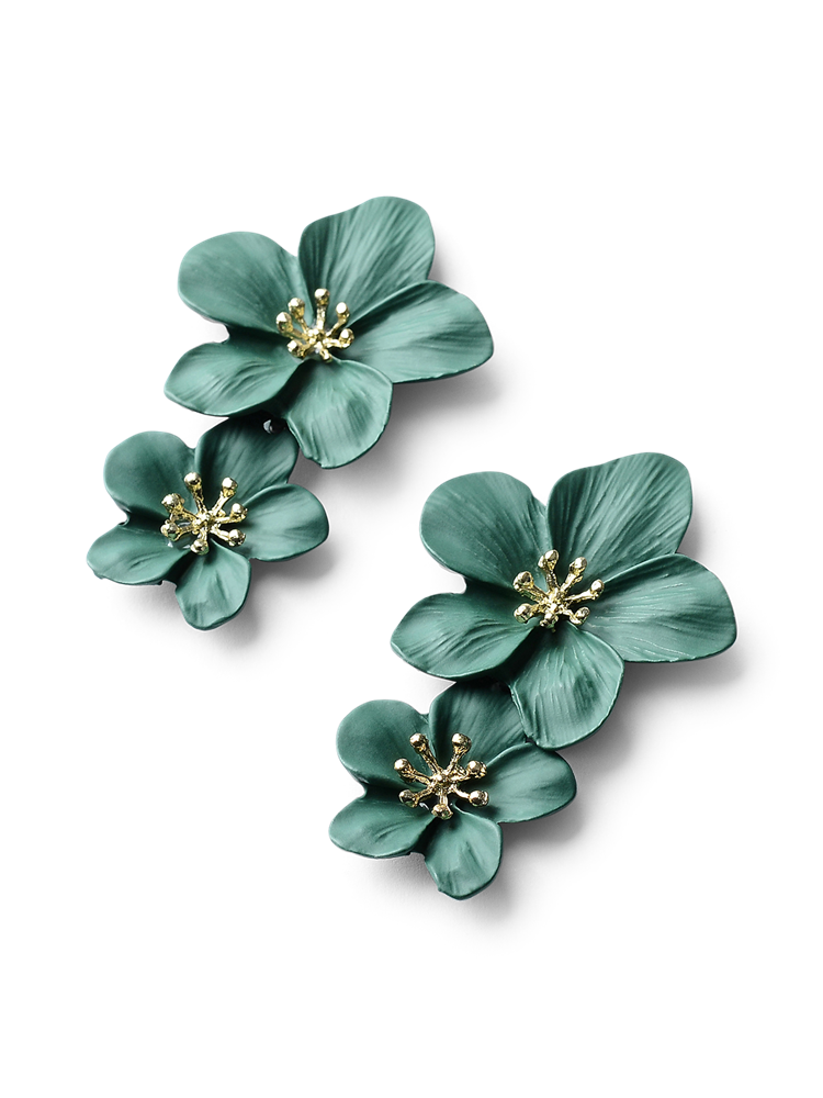 Freya Emerald Floral Earrings