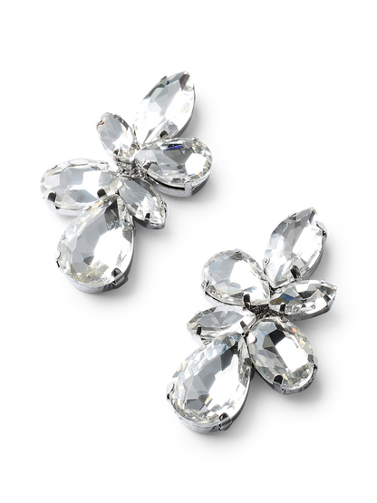 Maude Silver Crystal Earrings