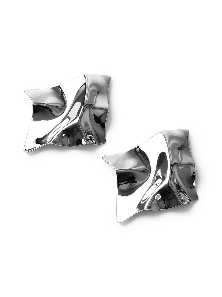 Willa Silver Crinkle Earrings
