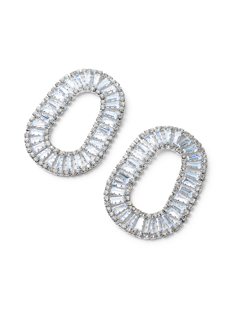 Cami Silver Crystal Earrings