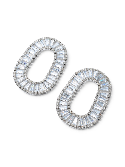 Cami Silver Crystal Earrings