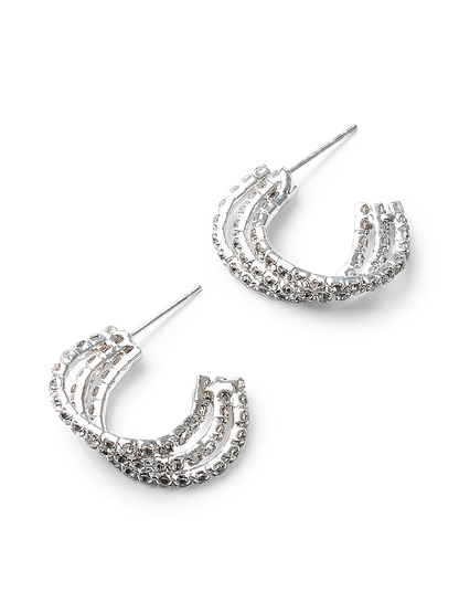 Cordelia Silver Crystal Earrings