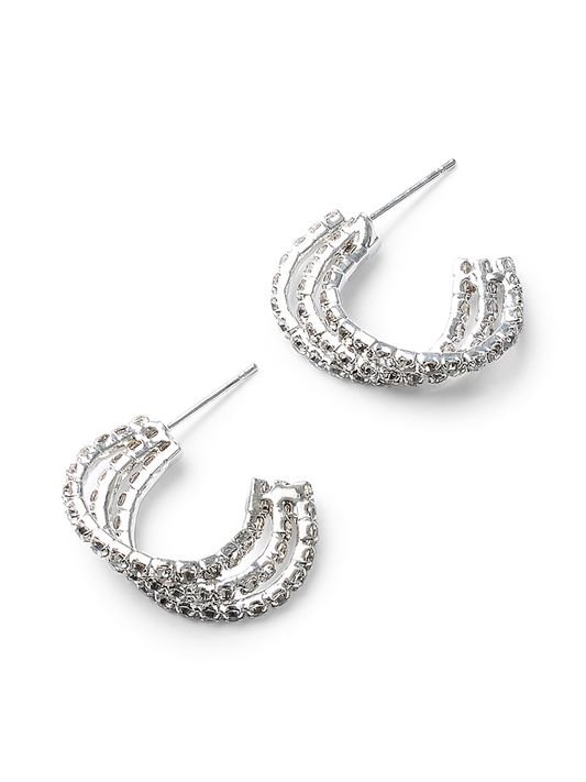Cordelia Silver Crystal Earrings