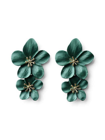 Freya Emerald Floral Earrings