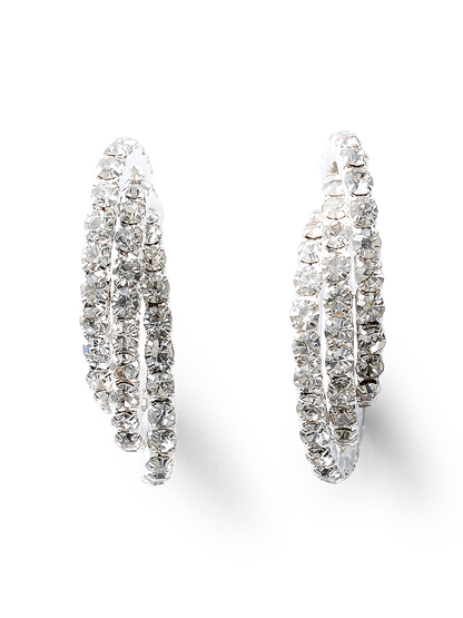 Cordelia Silver Crystal Earrings