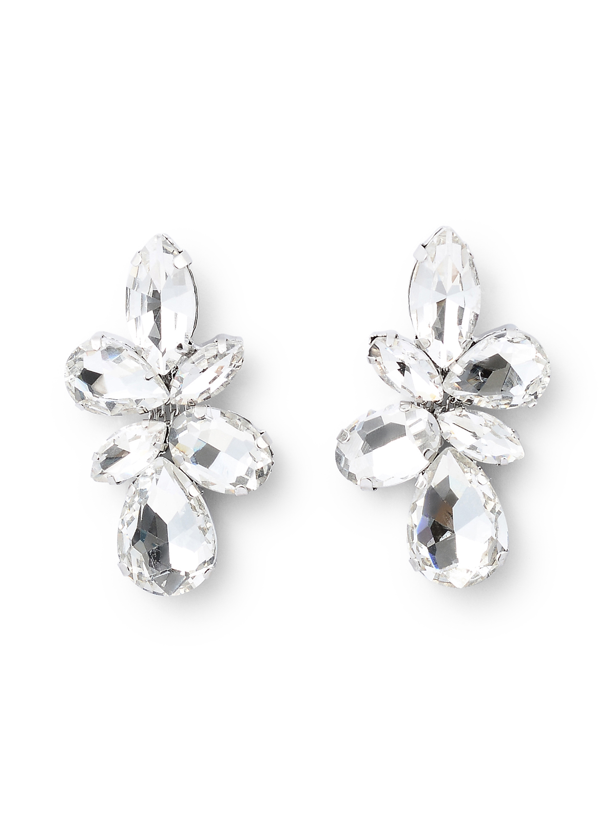 Maude Silver Crystal Earrings