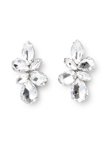 Maude Silver Crystal Earrings