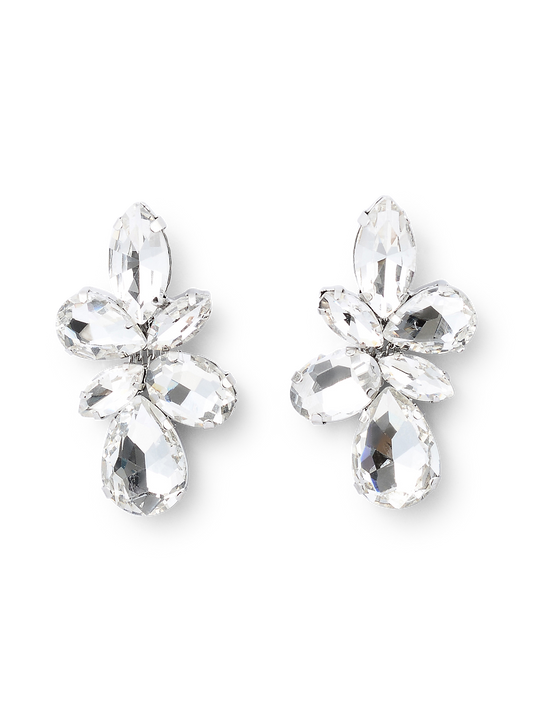Maude Silver Crystal Earrings