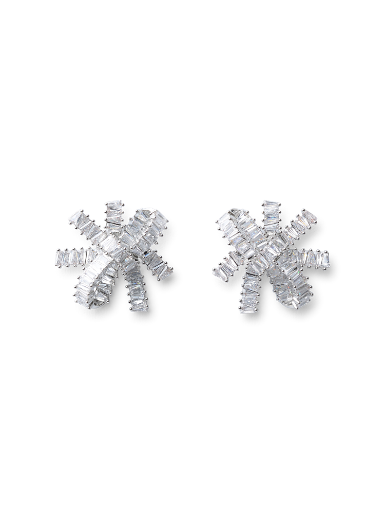 Connie Silver Crystal Earrings
