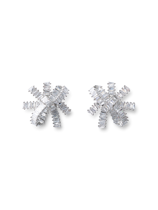 Connie Silver Crystal Earrings