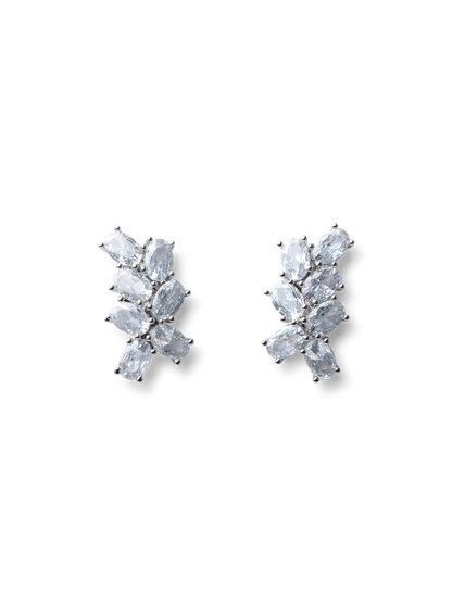 Holly Silver Crystal Earrings
