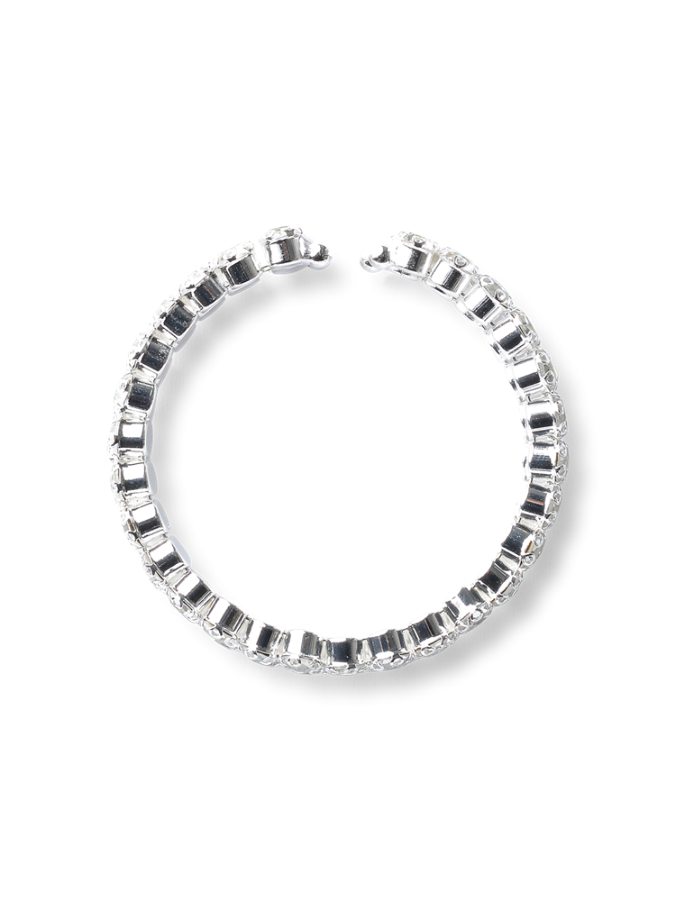 Jemima Silver Crystal Bangle