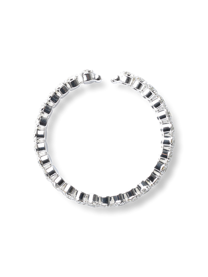 Jemima Silver Crystal Bangle