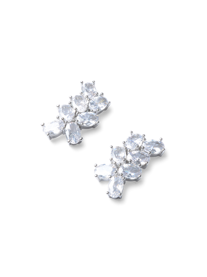 Holly Silver Crystal Earrings