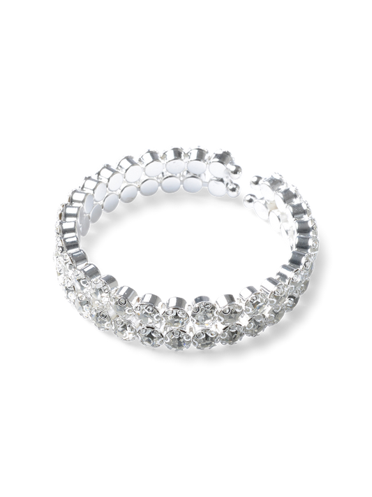 Jemima Silver Crystal Bangle