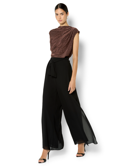 Rachelle Cinnamon Jersey Tuck Top