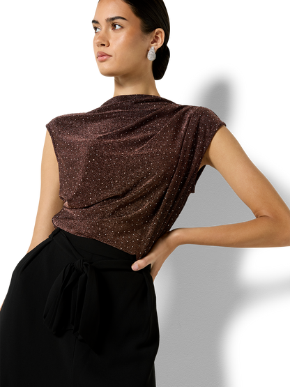 Rachelle Cinnamon Jersey Tuck Top