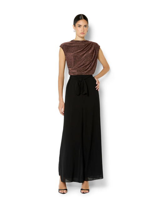 Rachelle Cinnamon Jersey Tuck Top