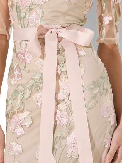 Raya Pink Embroidered Gown