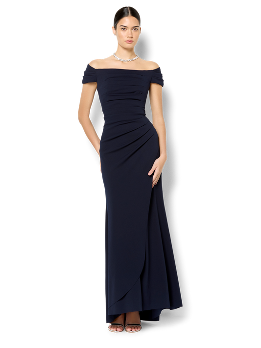Remi Navy Off The Shoulder Gown