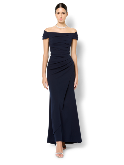 Remi Navy Off The Shoulder Gown