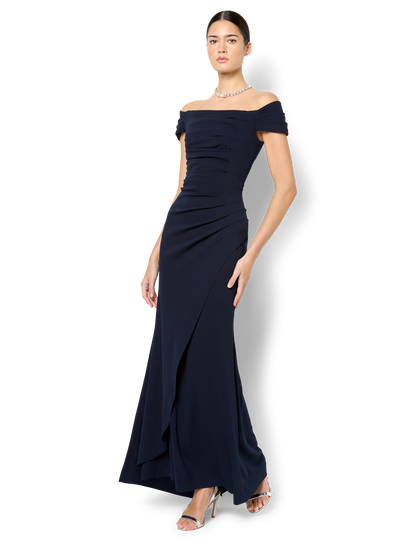 Remi Navy Off The Shoulder Gown