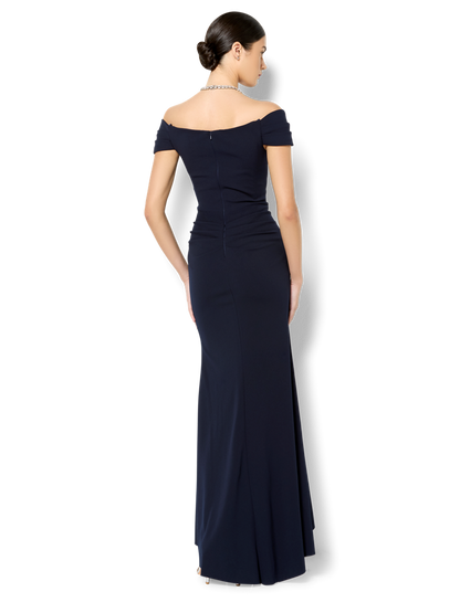 Remi Navy Off The Shoulder Gown
