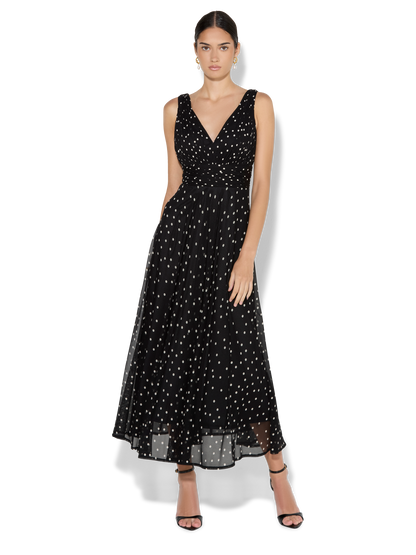 Riviera Black Polka Dot Dress