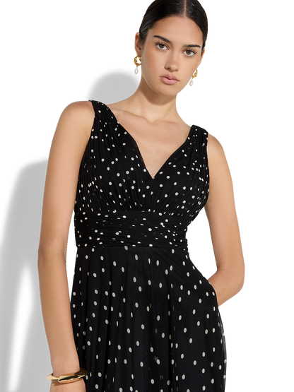 Riviera Black Polka Dot Dress