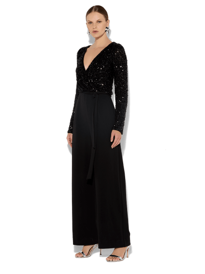 Sinatra Black Sequin Jumpsuit