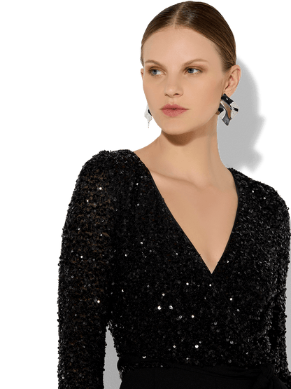 Sinatra Black Sequin Jumpsuit