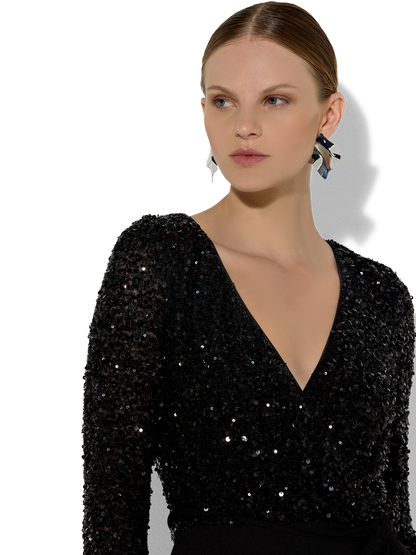 Sinatra Black Sequin Jumpsuit