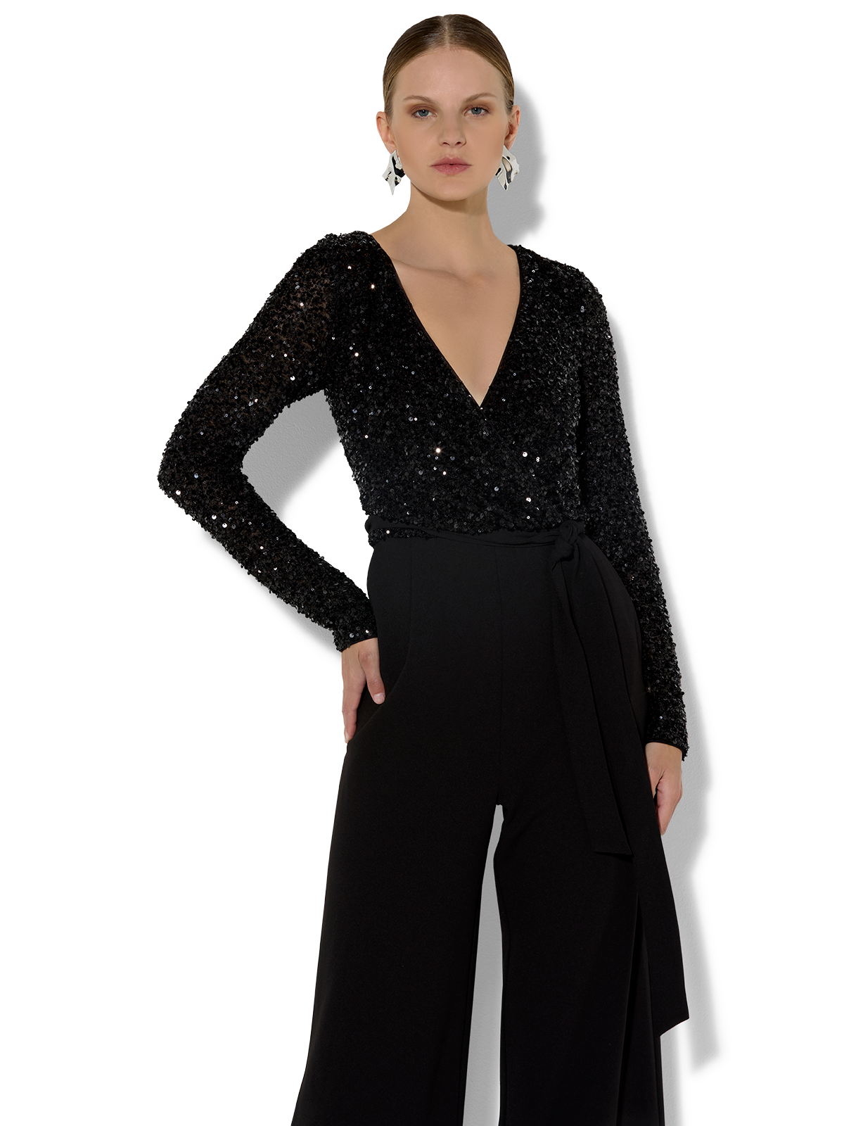 Sinatra Black Sequin Jumpsuit