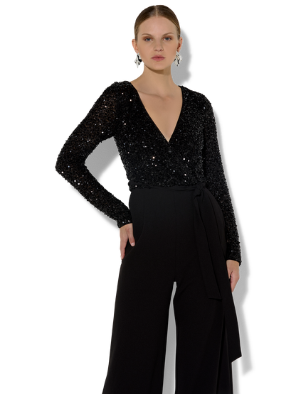 Sinatra Black Sequin Jumpsuit