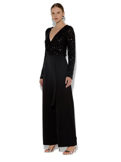 Sinatra Black Sequin Jumpsuit
