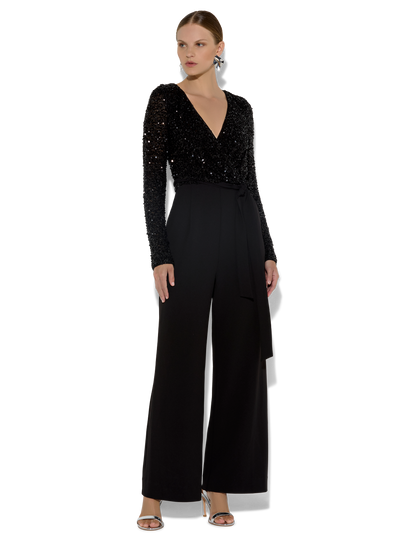 Sinatra Black Sequin Jumpsuit