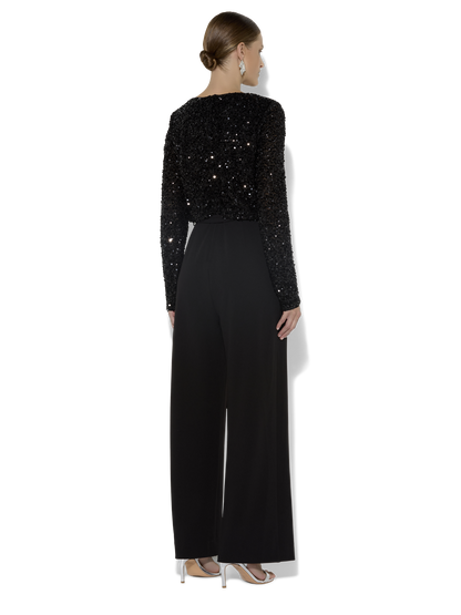 Sinatra Black Sequin Jumpsuit
