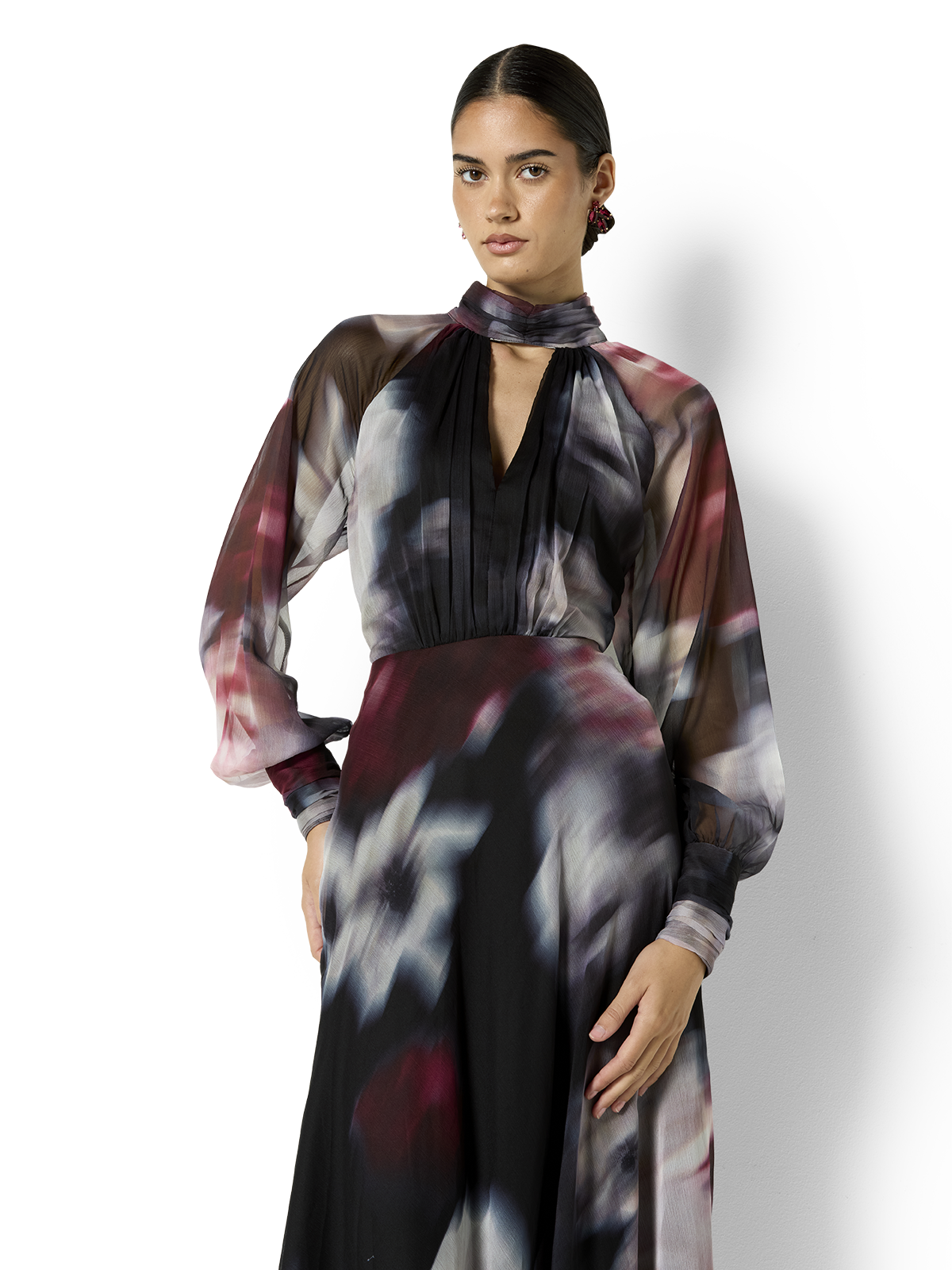 Sutton Printed Long Sleeve Cocktail Dress