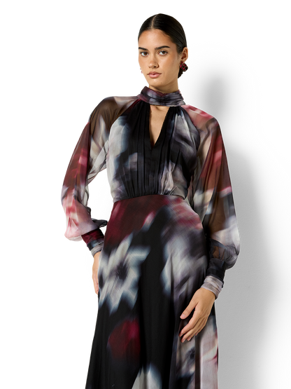 Sutton Printed Long Sleeve Cocktail Dress