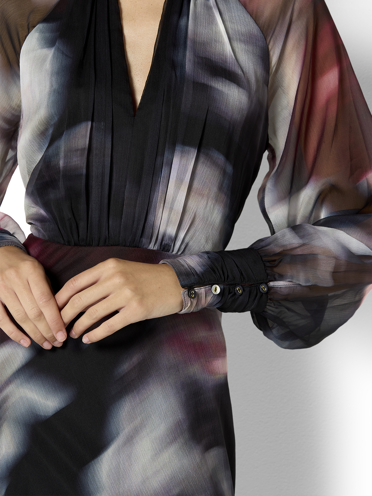Sutton Printed Long Sleeve Cocktail Dress