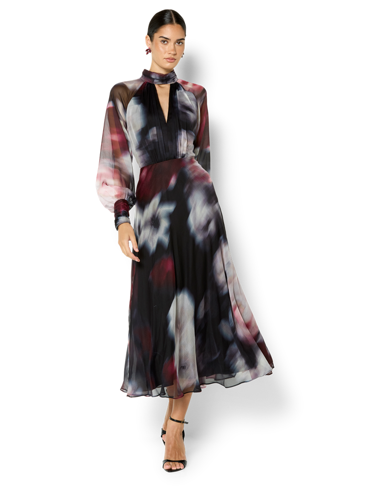 Sutton Printed Long Sleeve Cocktail Dress
