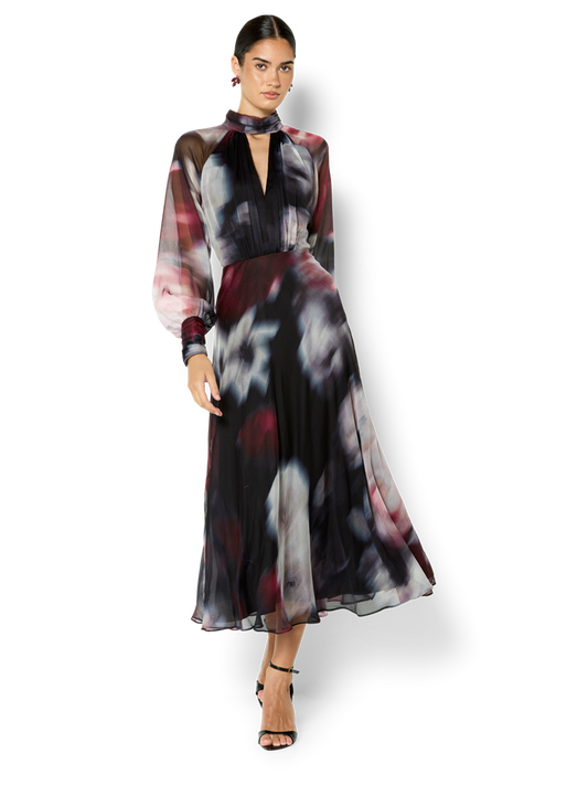 Sutton Printed Long Sleeve Cocktail Dress