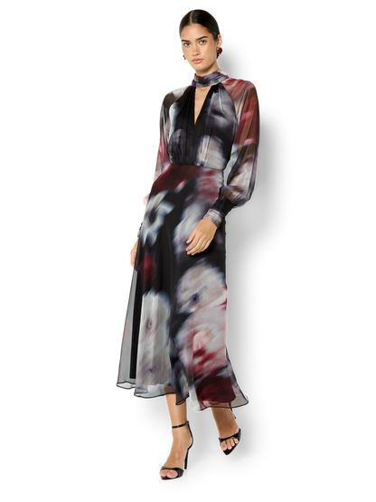 Sutton Printed Long Sleeve Cocktail Dress