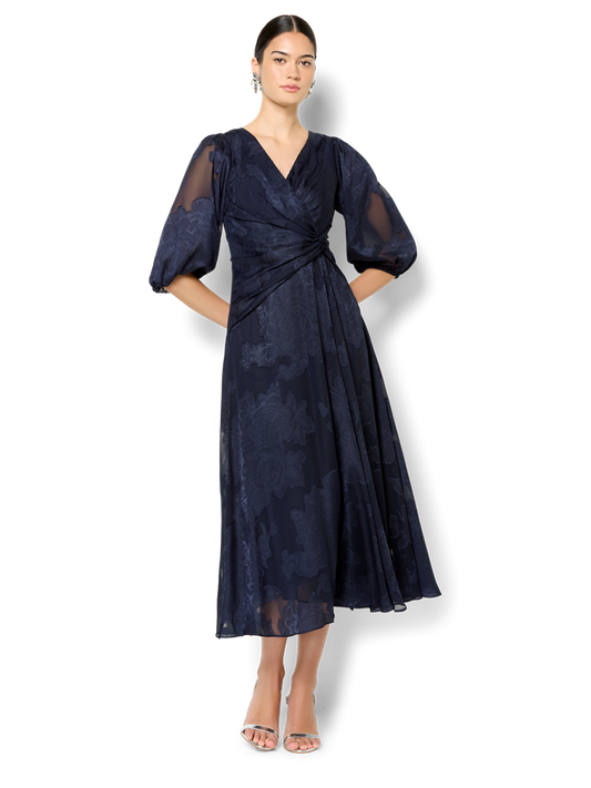 Saige Navy Floral Wrap Dress