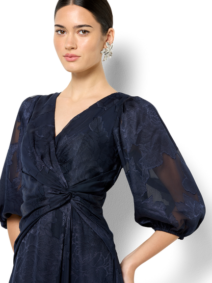 Saige Navy Floral Wrap Dress