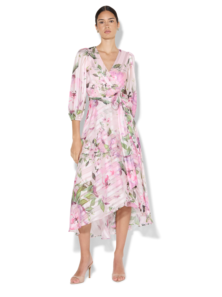 Salina Petal Pink Floral Print Wrap Dress